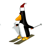 GIF animado (15708) Pinguino esquiando