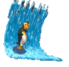 GIF animado (16612) Pinguino surfeando