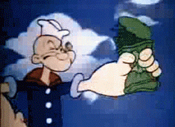 GIF animado (19490) Popeye comiendo espinacas