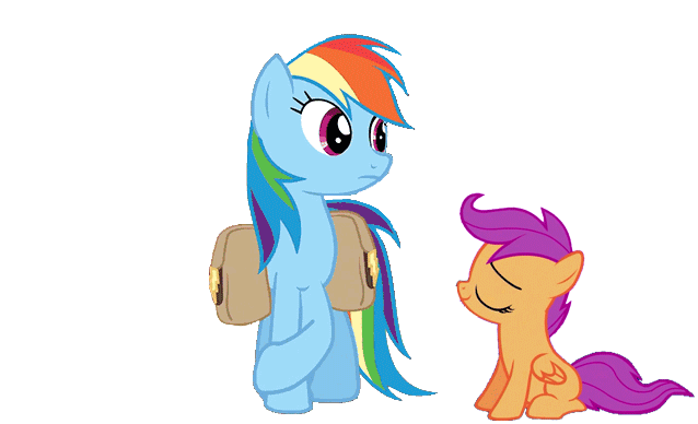GIF animado (19034) Rainbow dash y un bebe pony