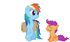 GIF animado (19034) Rainbow dash y un bebe pony