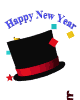 GIF animado (22270) Sombrero de mago en ano nuevo