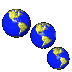 GIF animado (21434) Tres planetas girando