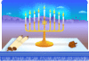 GIF animado (22635) Velas de hanukkah iluminando una mesa
