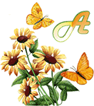 GIF animado (36939) Abecedario flores mariposas