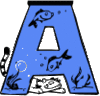GIF animado (31502) Letra a acuario peces