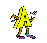GIF animado (39737) Letra a amarilla brazos piernas