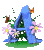 GIF animado (36861) Letra a azul flores