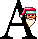 GIF animado (40833) Letra a cabeza papa noel