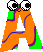 GIF animado (39059) Letra a colores ojos