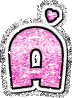 GIF animado (33360) Letra a corazones glitter rosa
