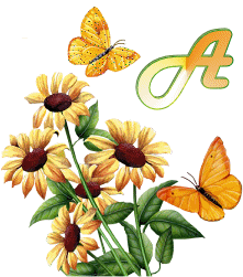 GIF animado (36940) Letra a flores mariposas