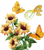 GIF animado (36940) Letra a flores mariposas
