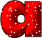 GIF animado (34431) Letra a glitter roja