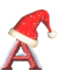 GIF animado (41143) Letra a gorro santa claus
