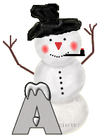 GIF animado (41207) Letra a hombre nieve