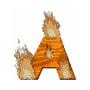 GIF animado (37675) Letra a madera ardiendo