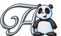 GIF animado (31310) Letra a oso panda