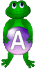 GIF animado (31803) Letra a rana verde