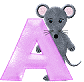 GIF animado (32074) Letra a raton gris