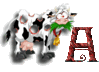 GIF animado (32260) Letra a vaca divertida