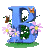 GIF animado (36862) Letra b azul flores