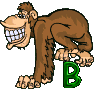 GIF animado (30750) Letra b chimpance