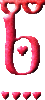 GIF animado (33335) Letra b corazoncitos glitter