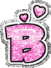 GIF animado (33361) Letra b corazones glitter rosa