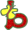 GIF animado (33979) Letra b glitter mariposa