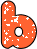 GIF animado (34161) Letra b glitter naranja