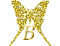 GIF animado (30452) Letra b mariposa oro
