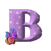GIF animado (30560) Letra b mariposa romantica