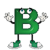 GIF animado (39805) Letra b muneco verde