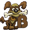 GIF animado (31679) Letra b perro hueso