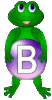 GIF animado (31804) Letra b rana verde