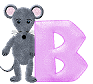 GIF animado (32075) Letra b raton gris