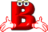 GIF animado (44319) Letra b roja manos