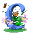GIF animado (36863) Letra c azul flores
