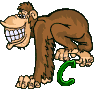 GIF animado (30751) Letra c chimpance
