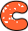 GIF animado (34163) Letra c glitter naranja