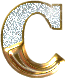 GIF animado (34288) Letra c glitter oro diamantes
