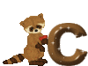 GIF animado (30315) Letra c mapache