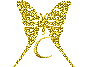 GIF animado (30453) Letra c mariposa oro