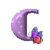 GIF animado (30561) Letra c mariposa romantica