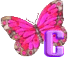 GIF animado (30596) Letra c mariposa rosa