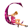 GIF animado (34124) Letra c mujer glitter
