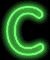 GIF animado (42236) Letra c neon verde