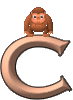 GIF animado (30789) Letra c orangutan