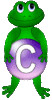GIF animado (31805) Letra c rana verde